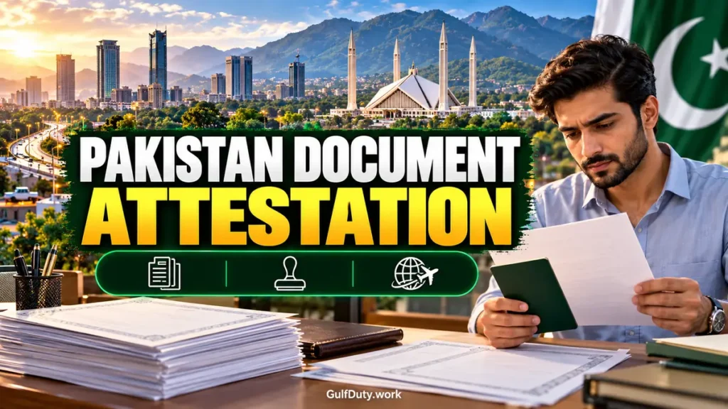 Document attestation process from Pakistan for Gulf jobs through HEC, MOFA and embassy stages