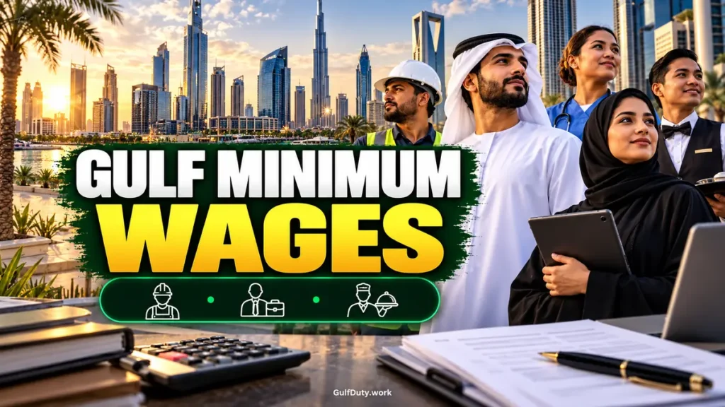 Minimum wage comparison across UAE, Saudi Arabia, Qatar and Kuwait for Gulf workers in 2026